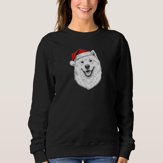Samoyed Christmas Sweatshirt–Custom Name Dog Gift スウェットシャツ (正面)