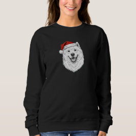 Samoyed Christmas Sweatshirt–Hand-Drawn Santa Dog スウェットシャツ