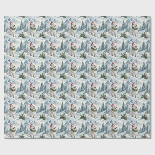 Samoyed Christmas Wrapping Paper, Winter Dog Gift  ラッピングペーパー (フラット)