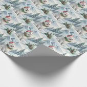 Samoyed Christmas Wrapping Paper, Winter Dog Gift  ラッピングペーパー (角)