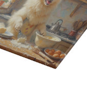Samoyed Cooking in Kitchen カッティングボード (角)