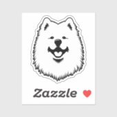 Samoyed Cute Adorable Face Sticker - Smiling Sammy シール (シート)