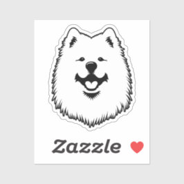 Samoyed Cute Adorable Face Sticker - Smiling Sammy シール