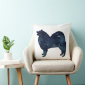 Samoyed Dog Breedシルエット黒水色 クッション (椅子)