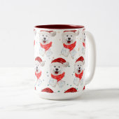 Samoyed Dog Breed Christmas Stars ツートーンマグカップ (正面右)