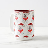 Samoyed Dog Breed Christmas Stars ツートーンマグカップ (正面左)