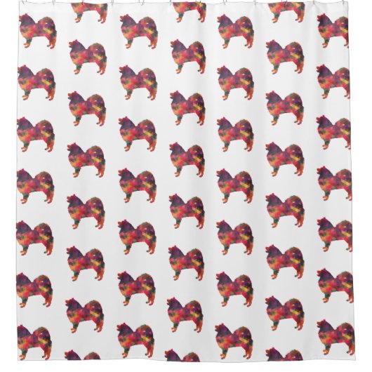 Samoyed Dog Breed Geo Silhouette 数々の シャワーカーテン (正面)