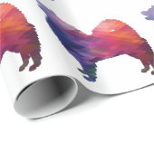 Samoyed Dog Breed Geo Silhouette Purple ラッピングペーパー (ロールコーナー)