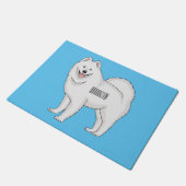 Samoyed dog cartoon illustration ドアマット (アングル)