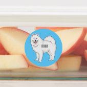 Samoyed dog cartoon illustration  ラベル (貼付)