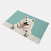 Samoyed Dog Doormat Art ドアマット (アングル)