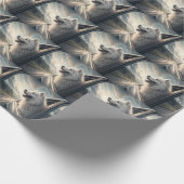 Samoyed Dog Enjoying a Scenic Mountain Drive ラッピングペーパー (角)