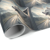 Samoyed Dog Enjoying a Scenic Mountain Drive ラッピングペーパー (ロールコーナー)