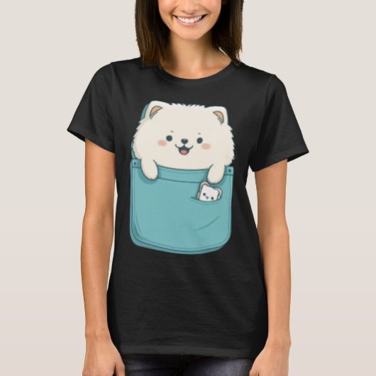 Samoyed Dog in your Pocket Dog   3 Tシャツ (正面)