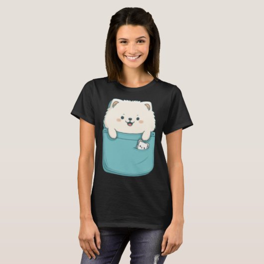 Samoyed Dog in your Pocket Dog   3 Tシャツ (正面フル)