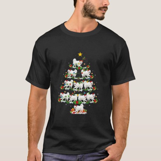 Samoyed Dog Lover Xmas Lighting Samoyed Christmas Tシャツ (正面)