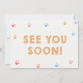 Samoyed Dog Pawty Puppy誕生日ピンク写真 招待状 (裏面)