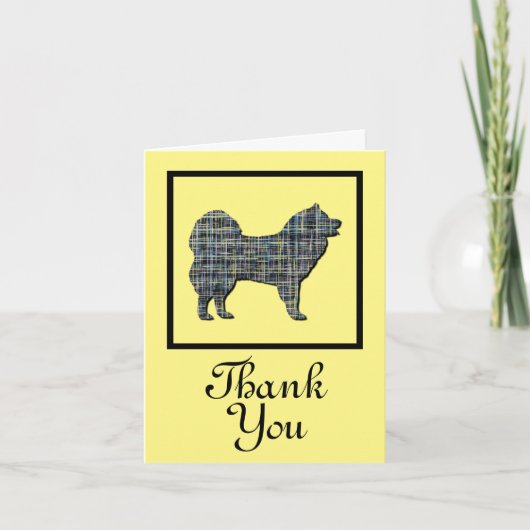 Samoyed Dog Thank You Greeting Card カード (正面)
