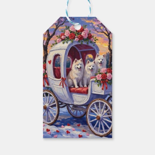Samoyed Dog Valentine's Day  ギフトタグ (正面)
