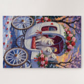 Samoyed Dog Valentine's Day  ジグソーパズル (横)