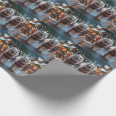 Samoyed Dogs Christmas Snow Holiday ラッピングペーパー (角)