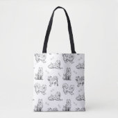 Samoyed dogs pattern トートバッグ (正面)