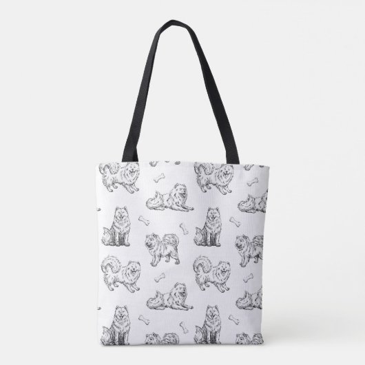 Samoyed dogs pattern トートバッグ (裏面)