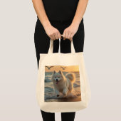 Samoyed Elegant Grocery Tote Bag トートバッグ (正面(商品))