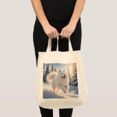 Samoyed Elegant Grocery Tote Bag トートバッグ (正面(商品))