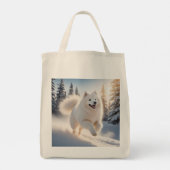 Samoyed Elegant Grocery Tote Bag トートバッグ (裏面)