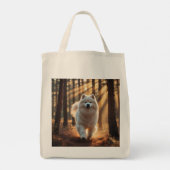 Samoyed Elegant Grocery Tote Bag トートバッグ (裏面)