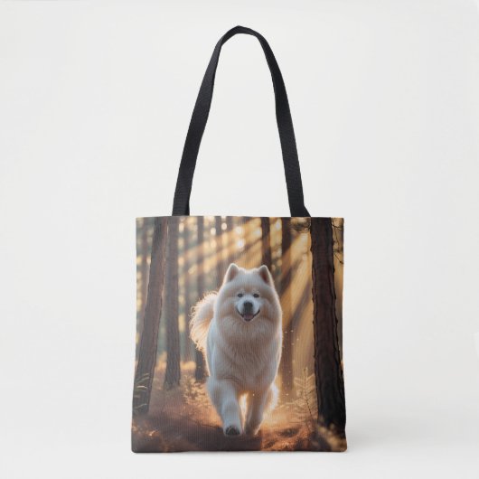 Samoyed Elegant Shoulder Tote Bag トートバッグ (正面)