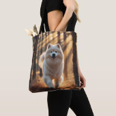 Samoyed Elegant Shoulder Tote Bag トートバッグ (クローズアップ)