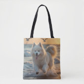Samoyed Elegant Shoulder Tote Bag トートバッグ (正面)