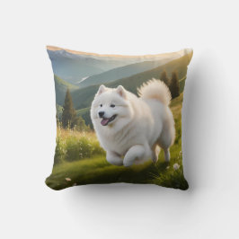 Samoyed Elegant Throw Pillow クッション