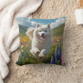 Samoyed Elegant Throw Pillow クッション (ブランケット)