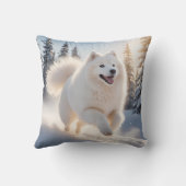 Samoyed Elegant Throw Pillow クッション (裏面)
