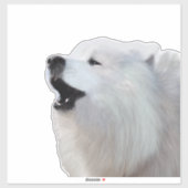 Samoyed Howl; カスタムカットビニール澄んステッカーXL シール (シート)