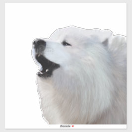 Samoyed Howl; カスタムカットビニール澄んステッカーXL シール