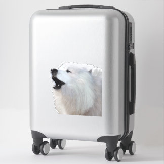 Samoyed Howl; カスタムカットビニール澄んステッカーXL シール