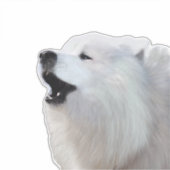 Samoyed Howl; カスタムカットビニール澄んステッカーXL シール (正面)
