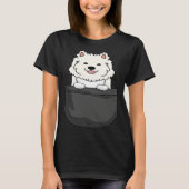 Samoyed in pocket  cute mom dad dog tシャツ (正面)