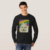 Samoyed Jester Mardi Gras Dog Mom or Dad Tシャツ (正面フル)