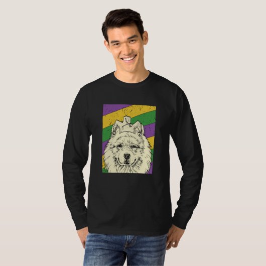 Samoyed Jester Mardi Gras Dog Mom or Dad Tシャツ (正面フル)