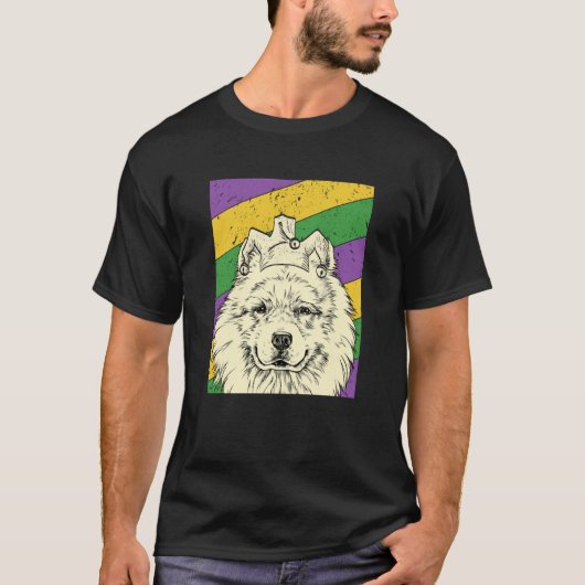 Samoyed Jester Mardi Gras Dog Mom or Dad Tシャツ (正面)