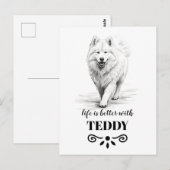 Samoyed Lifeは犬の名前でカスタムより良い ポストカード (正面/裏面)