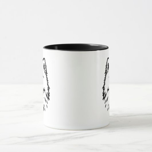 Samoyed Minimalist Illustrated Elegant & Chic マグカップ (中央)
