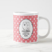 Samoyed Mom (白)かわいいおもしろい犬Mom ジャンボコーヒーマグカップ (右)