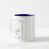 Samoyed Mom (白)かわいいおもしろい犬Mom ツートーンマグカップ (正面左)