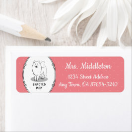 Samoyed Mom （白）かわいいおもしろい犬Mom ラベル